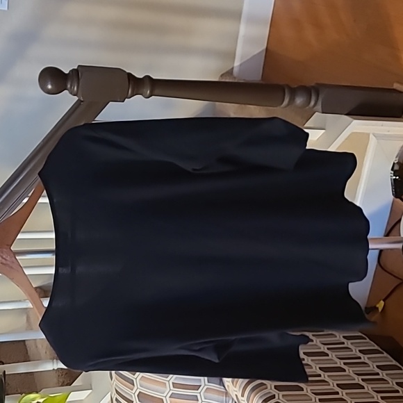 Karen Scott Black V- Neck Silver Embellishments shirt size 1X - Picture 2 of 9